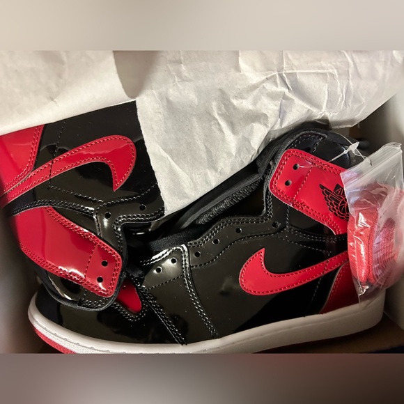 9 1/2 Black and Red Jordan 1sHigh Top
